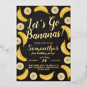Invitation En Aluminium Allons-y Bananes Anniversaire