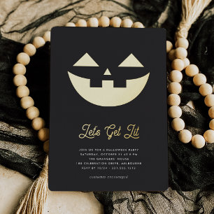 Invitation En Aluminium Allumons les Lampions Soirée Halloween Citrouill