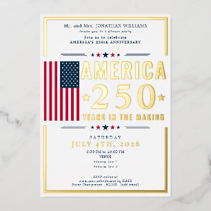 Invitation En Aluminium Amérique 250 Drapeau américain Patriotique 4 juill