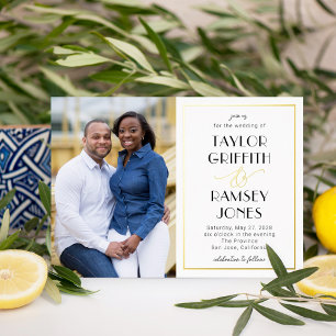 Invitation En Aluminium Ampersand FOIL modifiable couleur photo mariage am