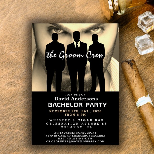 Invitation En Aluminium Amusant, cool, moderne Bachelor Party (Elegant Bachelor Party Invitation)