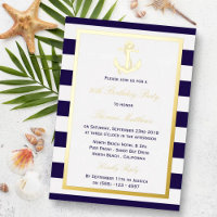Ancre nautique Marine Stripe Beach Anniversaire