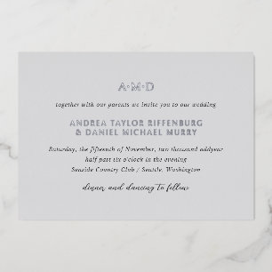 Invitation En Aluminium Andrea Grey Mariage élégant