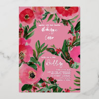 Anémone Aquarelle Mariage Rose