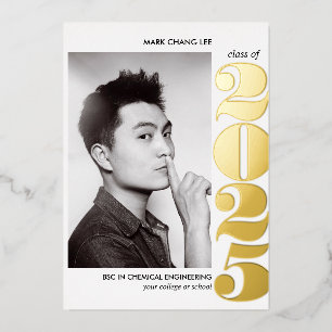 INVITATION EN ALUMINIUM ANNÉE PLEINE   DIPLÔME DE PHOTO DE L'UNIVERSITÉ CO