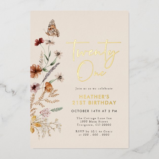 Invitation En Aluminium Anniversaire 21 ans (Recto)