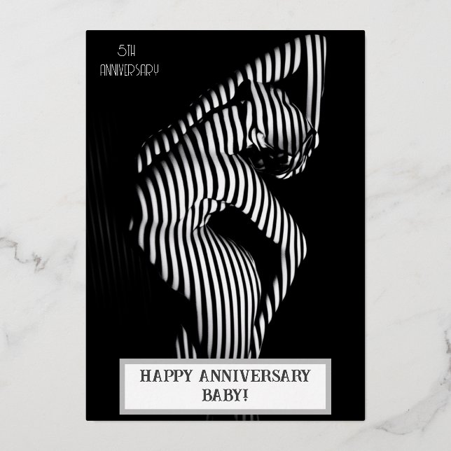 Invitation En Aluminium Anniversaire de mariage sexy coquin  (Recto)