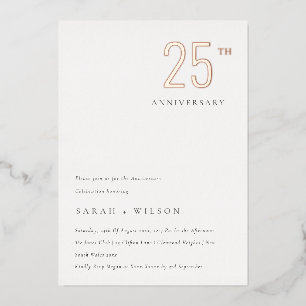 Invitation En Aluminium Anniversaire de n'importe quelle année Rose Gold M