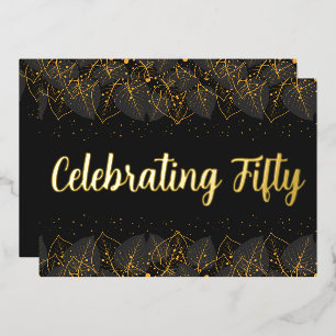 Invitation En Aluminium Anniversaire de Posh Gold Leaf