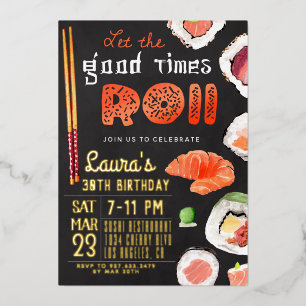 Invitation En Aluminium Anniversaire du Sushi