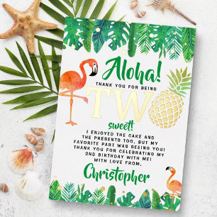 Invitation En Aluminium Anniversaire Garçons 2 Ans Luau de Plage Été Tropi