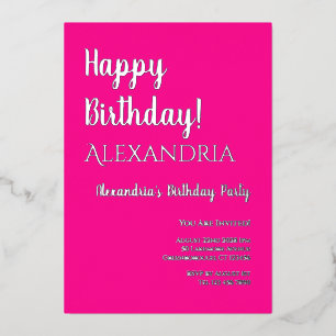 Invitation En Aluminium Anniversaire Hot Rose Joyeux Anniversaire Real Arg