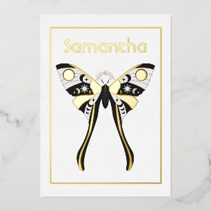 Invitation En Aluminium Anniversaire mystique de l'or céleste et de la pap