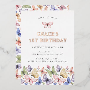 Invitation En Aluminium Anniversaire Papillon