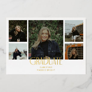 Invitation En Aluminium Annonce de diplômé 2023 multi photo  