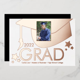 Invitation En Aluminium Annonce de diplôme avec photo en feuille d'alumini