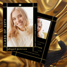 Annonce de fin d'études en feuille d'or de la prom