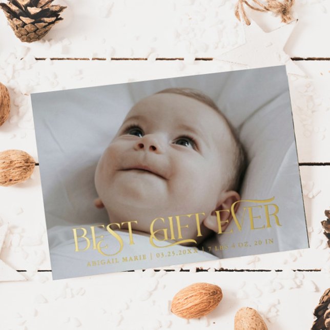 Invitation En Aluminium Annonce de naissance de bébé de vacances élégante  (Créateur téléchargé)