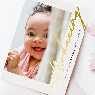 Invitation En Aluminium Annonce de naissance de bébé écrite avec photo en