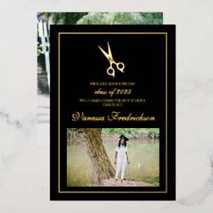 Invitation En Aluminium Annonce de remise de diplôme de l'école de cosméto