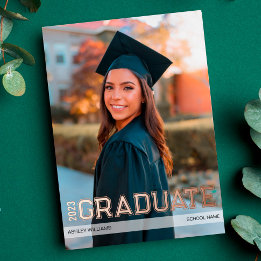 Invitation En Aluminium Annonce de remise de diplôme en feuille de métal L