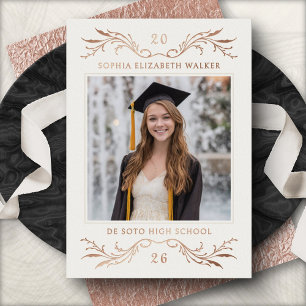 Invitation En Aluminium Annonce de remise de diplôme photo Floral Girls en