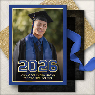 Invitation En Aluminium Annonce de remise de diplômes avec photo et couleu