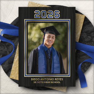 Invitation En Aluminium Annonce de remise de diplômes avec photo et couleu