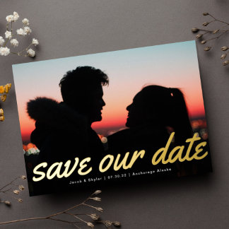 Invitation En Aluminium Annonce texte moderne multi-photo