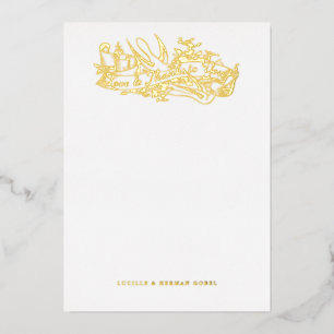 Invitation En Aluminium Antique Etched Doves Love and Thanks Note Card