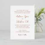 Invitation En Aluminium Antonia Rose Gold Mariage élégant<br><div class="desc">Invitations de mariage élégantes avec un design simple avec des polices de script et de serif.</div>
