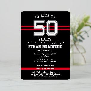 Invitation En Aluminium ANY AGE - ANY COLORS Sports Look Birthday