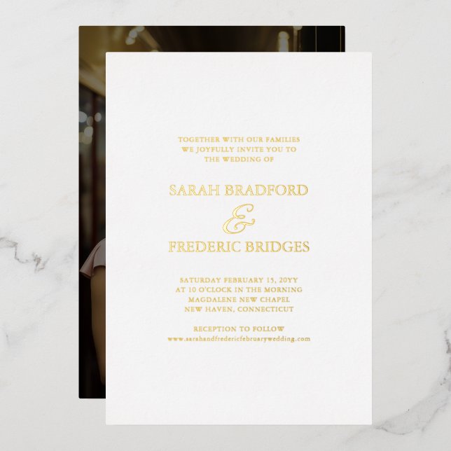 Invitation En Aluminium Appel de calligraphie moderne sur fond blanc pour  (Recto/Verso)
