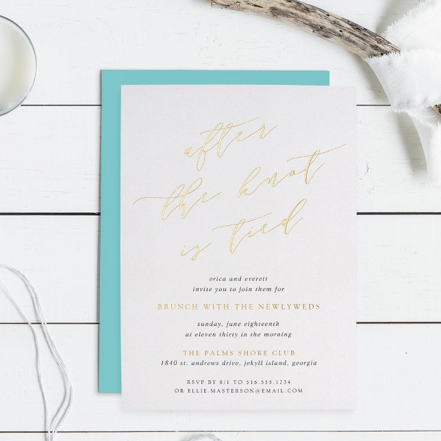 Invitation En Aluminium Après le noeud est lié | Brunch Mariage (Créateur téléchargé)