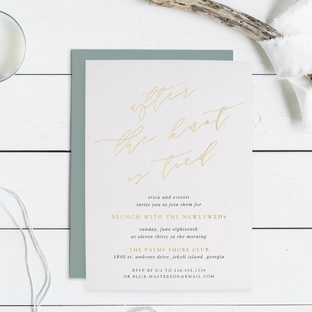 Invitation En Aluminium Après le noeud est lié | Brunch Mariage (Créateur téléchargé)