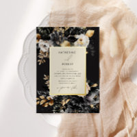 Aquarelle Black Gold Floral Mariage