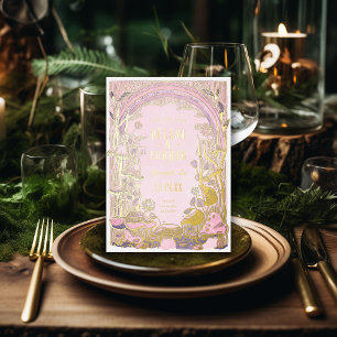 Invitation En Aluminium Aquarelle Boho champignons violet Enregistrer la d