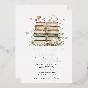 Invitation En Aluminium Aquarelle Florale Un nouveau Baby shower de chapit