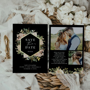 Invitation En Aluminium Aquarelle neutre florale   Enregistrer la date Gol