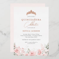 Aquarelle rose or rose Quinceanera