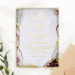 Invitation En Aluminium Aquarelle rouge Abstraite moderne Mariage or réel<br><div class="desc">Elégante Ethérée Abstraite Aqua et Red Wedding Invitations avec le choix d'une feuille réelle en or rose, argent ou or jaune. Cette invitation de mariage moderne est magnifiquement peinte à la main avec des couleurs riches qui sont parfaites pour l'automne. Montré dans la couleur Turquoise foncé de la palette de...</div>