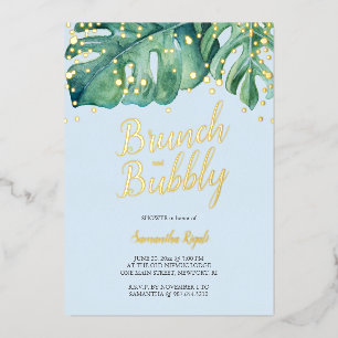Invitation En Aluminium Aquarelle Tropical Green Douche