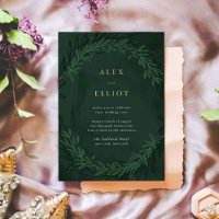 Aquarelle vert émeraude Or Mariage spectaculaire