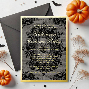 Invitation En Aluminium Araignée gothique Halloween Costume Party Gold