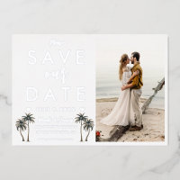 Arbre de palmier tropical mariage côtier Save the