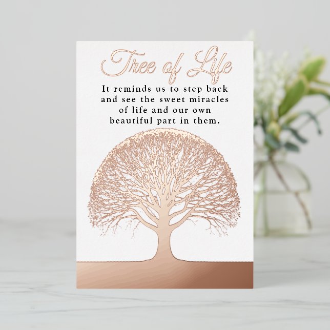 Invitation En Aluminium Arbre de vie Coach Thérapiste Yoga Guérisseur (Debout devant)