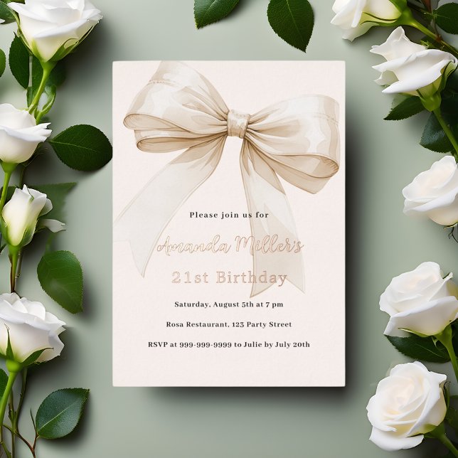 Invitation En Aluminium Arc beige rose or luxe anniversaire (Créateur téléchargé)