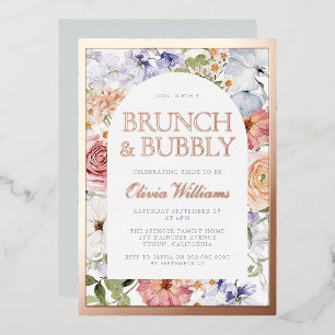 Invitation En Aluminium Arc Botanique Brunch & Fête des mariées Bubbly