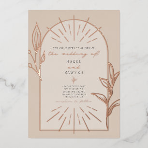 Invitation En Aluminium Arc d'art en ligne Botanique off Mariage blanc