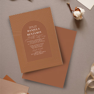 Invitation En Aluminium Arc de mariage délicat en terre cuite rouille Bohè